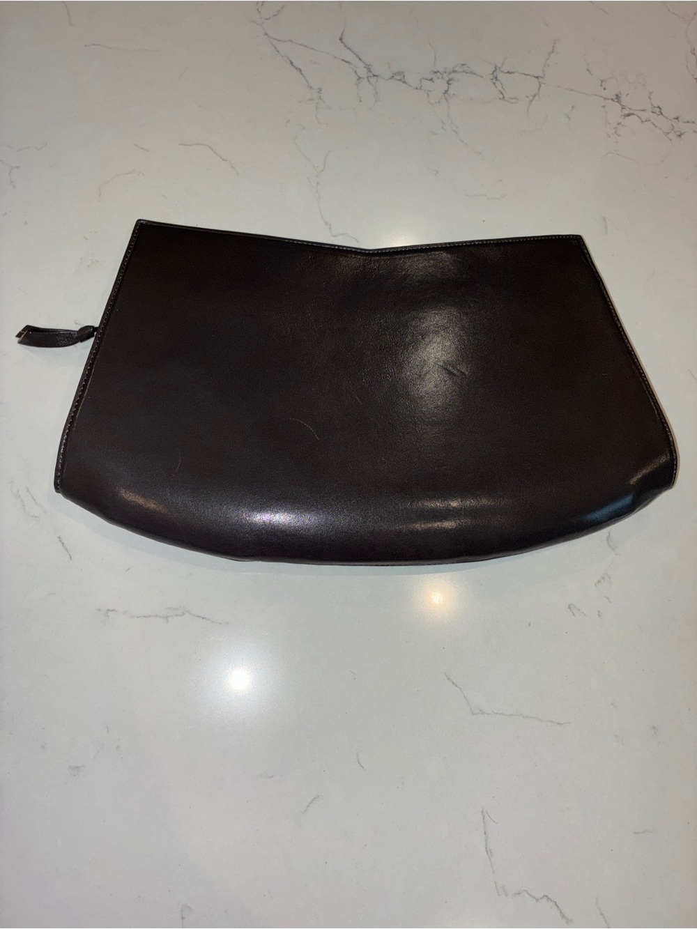 Philippe Model 90s Grey Leather Colorblock V-Detail Clutch - Picture 5 of 6